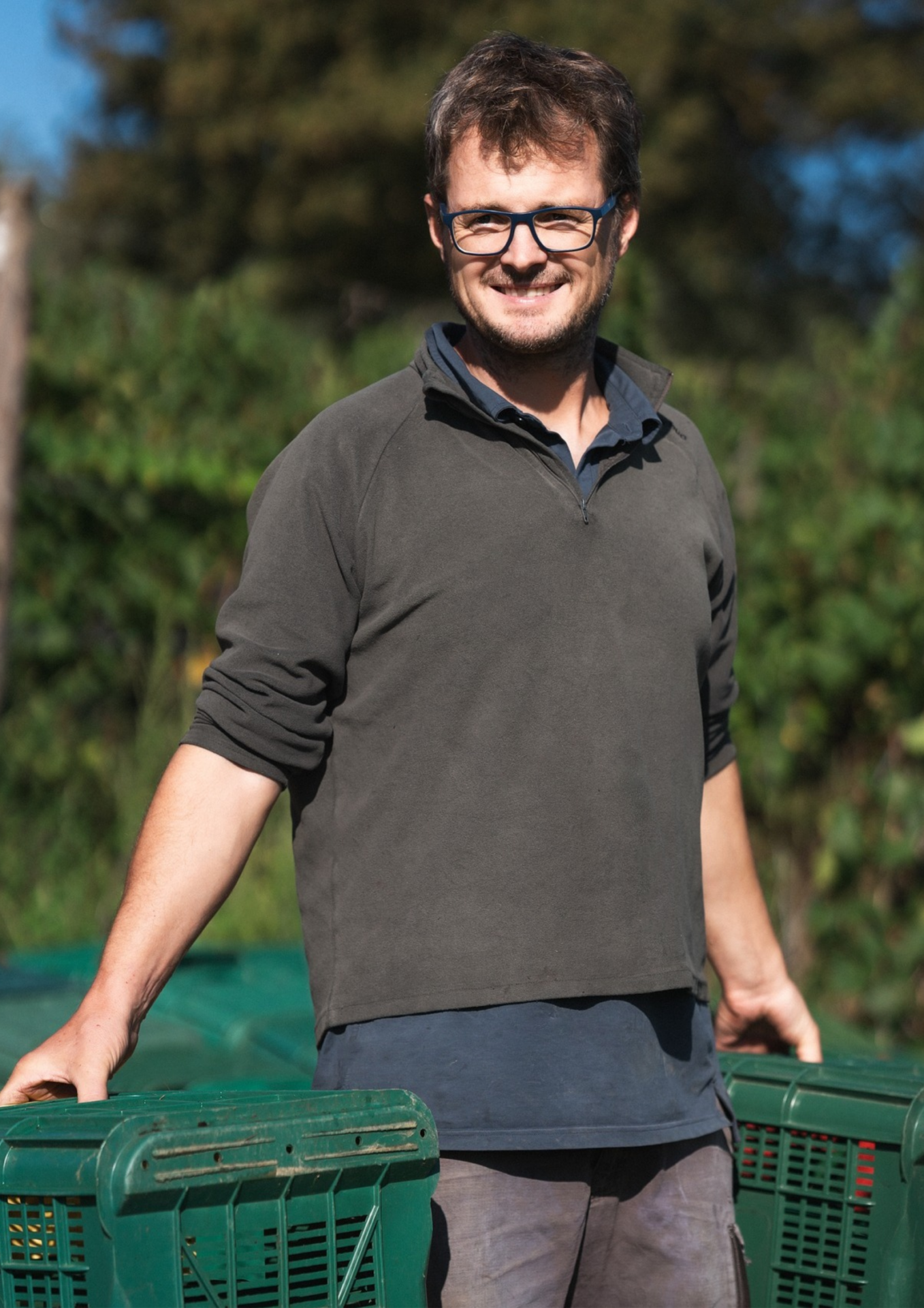 Thilo Besançon in his vineyard